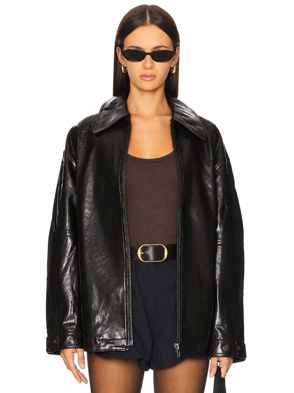 Free People We The Free Sloane Vegan Leather Jacket NWT Black Medium